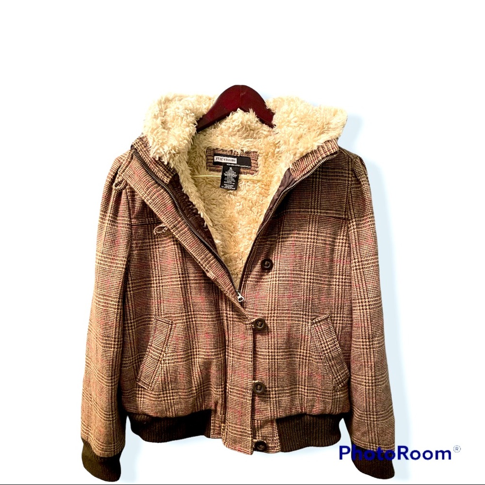 Faux sherpa lined bomber jacket.